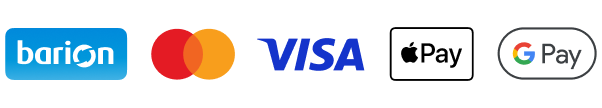 Barion, Mastercard, Visa, Apple Pay és Google Pay fizetési módok
