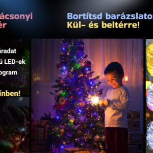 100 LED-es kavics karácsonyi fényfüzér